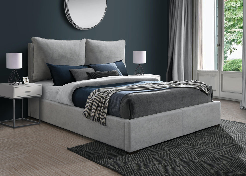 Misha Light Grey Polyester Fabric Full Bed (3 Boxes)