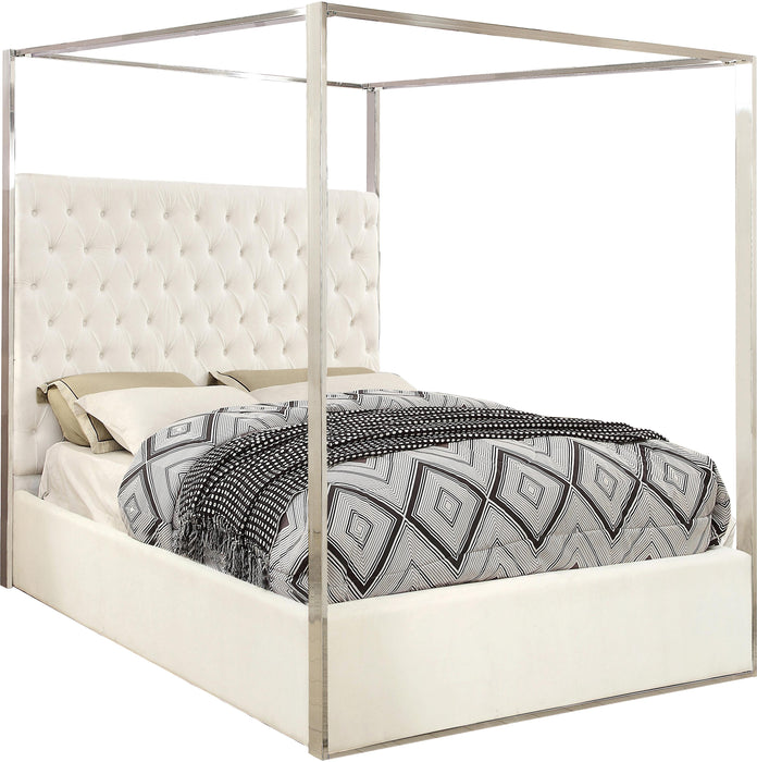 Porter White Velvet King Bed image