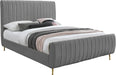 Zara Grey Velvet Queen Bed (3 Boxes) image