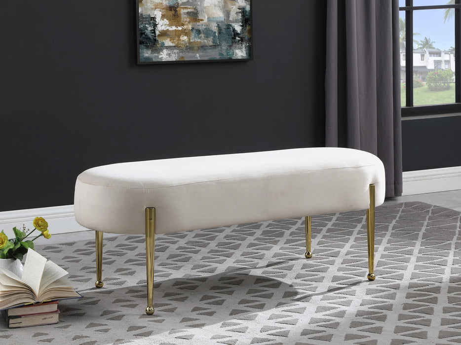 Gia Cream Velvet Bench