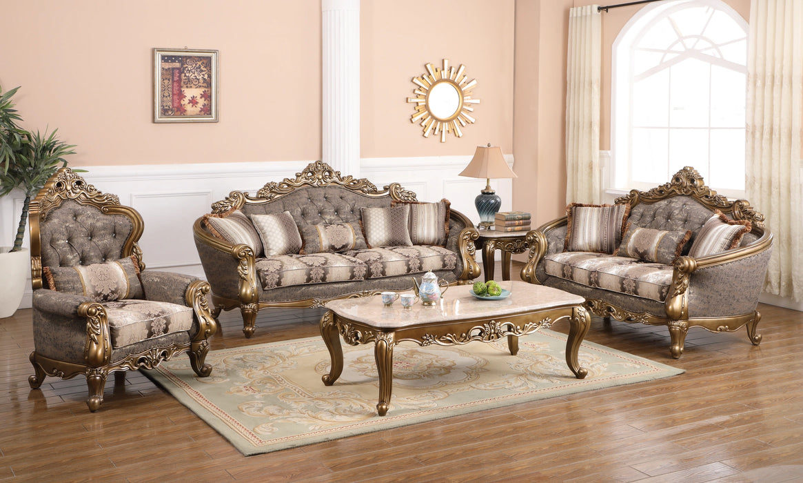 Amelia Traditional Style End Table in Bronze finish Wood