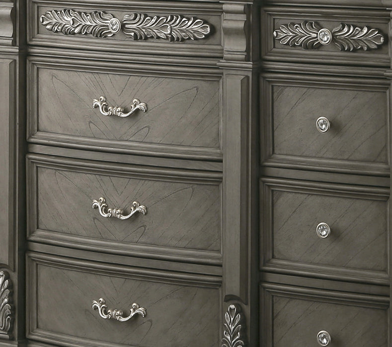 Silvy Transitional Style Dresser in Gray finish Wood
