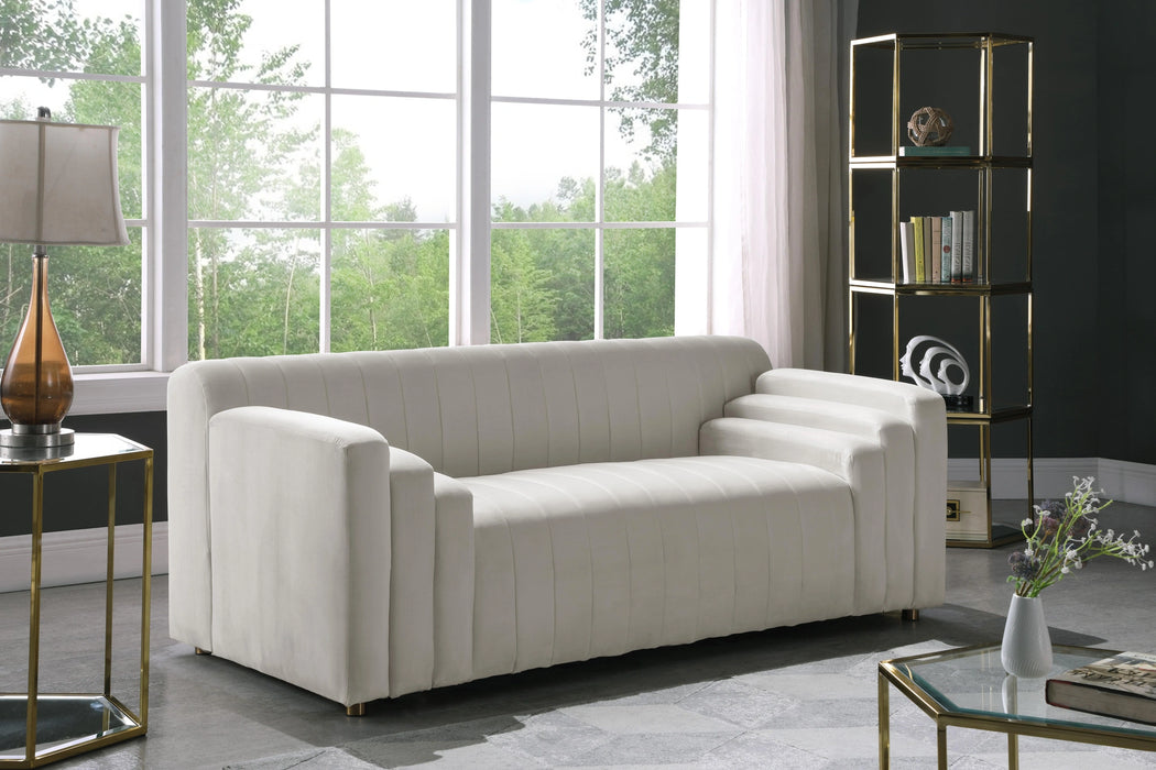 Naya Cream Velvet Loveseat