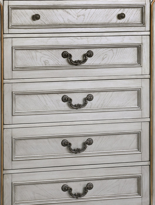 Melrose Traditional Style Chest in Silver finish Wood