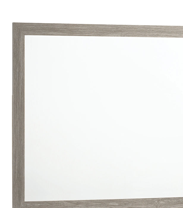 Yasmine White Modern Style Mirror in Gray finish Wood