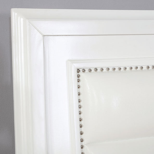 Golva E.King & Queen Bed White & Silver