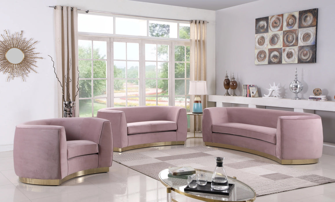 Julian Pink Velvet Sofa