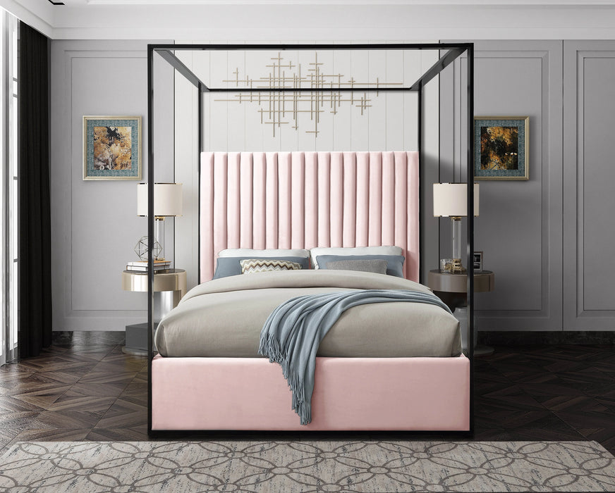 Jax Pink Velvet King Bed