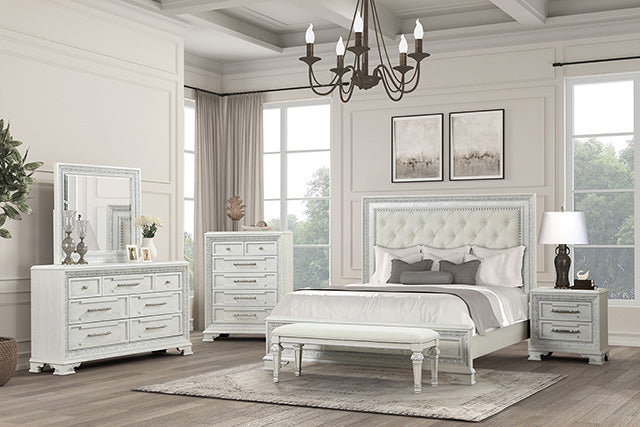 Stella Mia E.King & Queen Bed White & White