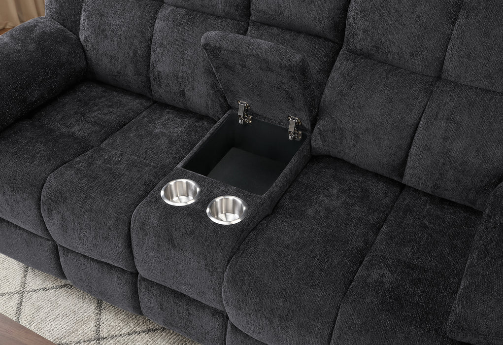 U6000 BLACK CONSOLE RECLINING LOVESEAT