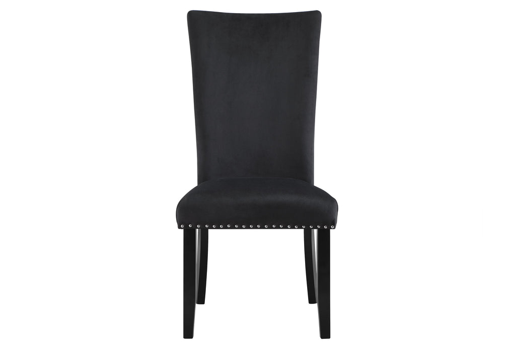 D1628 DINING TABLE AND 6 D03 BLACK DINING CHAIRS