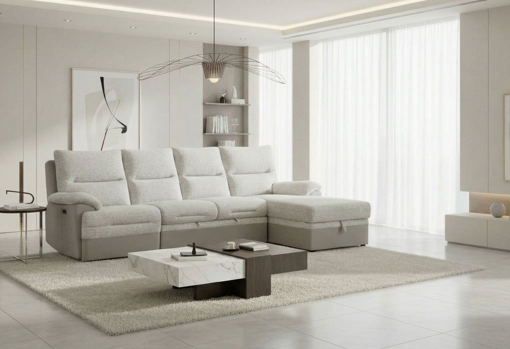 U3822 GREY/ICE SECTIONAL WITH PULLOUT BED AND USB