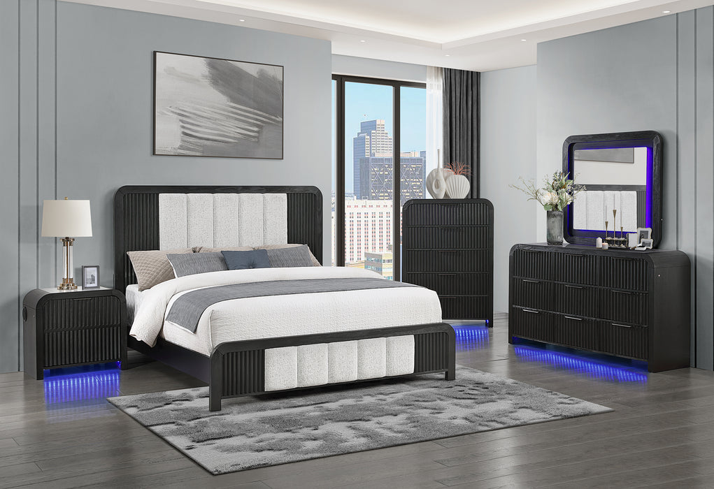 BECKETT WHT/BLK KING BED GROUP
