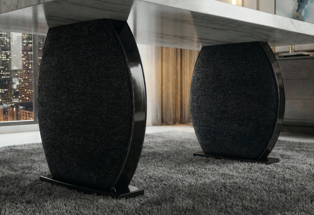 D2502 DINING TABLE AND 4 D12 BLACK DINING CHAIR