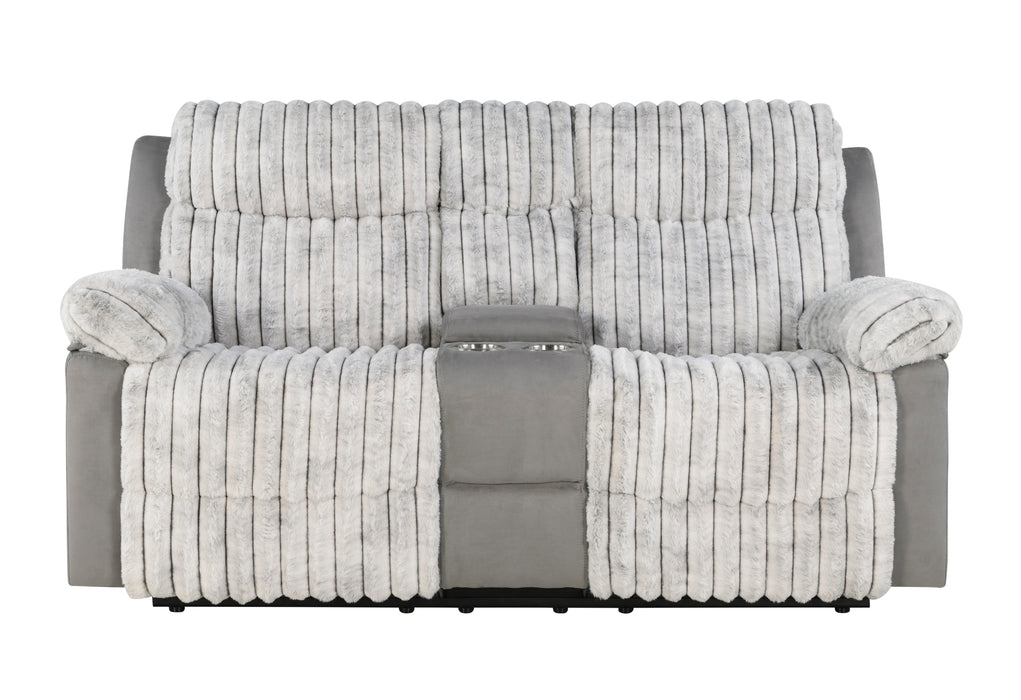 U6028 GREY CONSOLE RECLINING LOVESEAT
