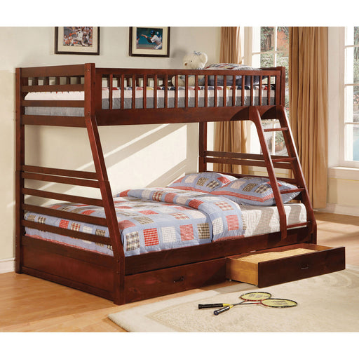 California II Cherry Twin/Full Bunk Bed w/ 2 Drawers image